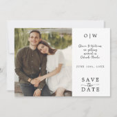 Minimale Monogram Foto QR Bewaar de datum Save The Date (Voorkant)