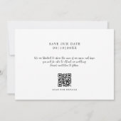 Minimale Monogram Foto QR Bewaar de datum Save The Date (Achterkant)