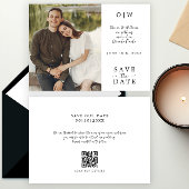Minimale Monogram Foto QR Bewaar de datum Save The Date