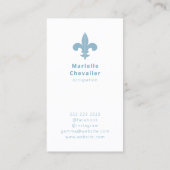 Minimale monogram Frans blauw vlooienpatroon Visitekaartje (Achterkant)