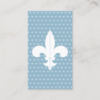 Minimale monogram Frans blauw vlooienpatroon Visitekaartje