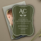 Minimale Monogram Gestreepte Olijfgroene Fotobruil Kaart