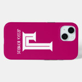 Minimale Monogram Hot Pink Case-Mate iPhone Case (Achterkant (horizontaal))