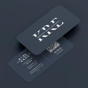 Minimale Monogram Houtskool Modern Professional Visitekaartje