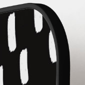 Minimale Monogram Initiaal met Zwarte Witte Kwasts Pickleball Paddle (Links Detail)