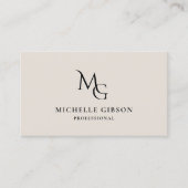 Minimale Monogram Initiaal MG Professioneel Zand Visitekaartje (Voorkant)
