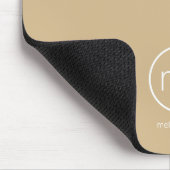 Minimale Monogram Initiaal Neutraal Beige & Wit Muismat (Hoek)