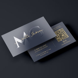 Minimale Monogram Initiaal Professioneel Donkerbla