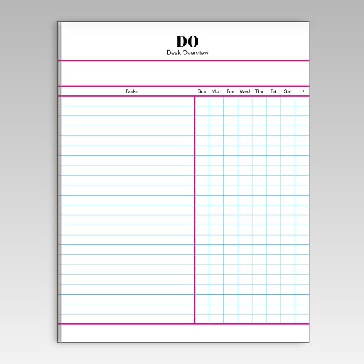 Minimale Monogram Initiaal Wekelijkse Checklist No Notitieblok