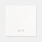 Minimale Monogram Initialen bruiloft Servet (Voorkant)