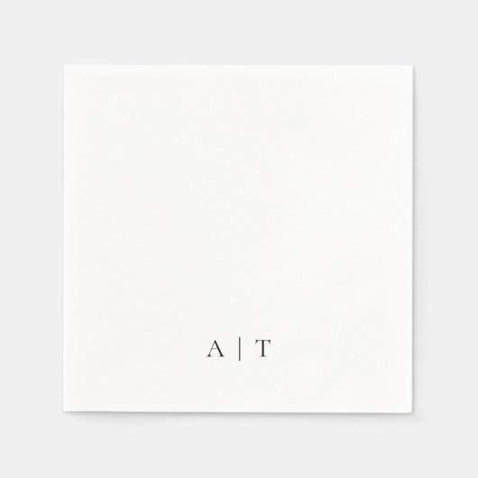 Minimale Monogram Initialen bruiloft Servet (Voorkant)