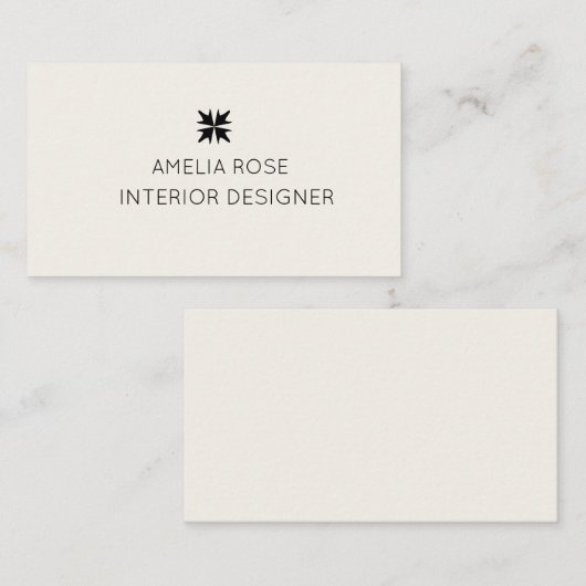 Minimale Monogram Interieur Ontwerper Bedrijfskaar Visitekaartje (Voorkant / Achterkant)