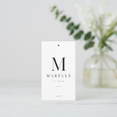 Minimale Monogram Kleding Prijslabel Visitekaartje (Staand voorkant)