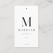 Minimale Monogram Kleding Prijslabel Visitekaartje (Voorkant)