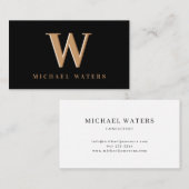 Minimale monogram Logo Ingegraveerd effect Busines Visitekaartje (Voorkant / Achterkant)