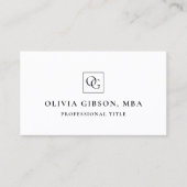 Minimale Monogram Logo Vierkante Initialen Profess Visitekaartje (Voorkant)