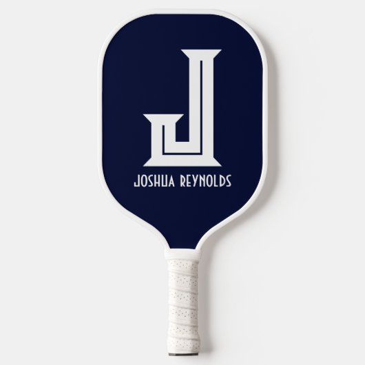 Minimale Monogram Marine Blauwe Pickleball Paddle (Voorkant)