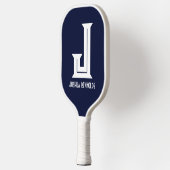 Minimale Monogram Marine Blauwe Pickleball Paddle (Links)