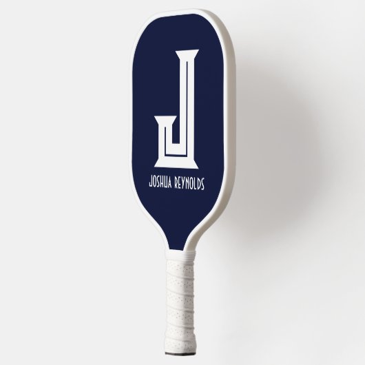 Minimale Monogram Marine Blauwe Pickleball Paddle (Links)