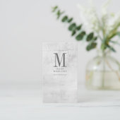 Minimale monogram marmeren textuur visitekaartje (Staand voorkant)