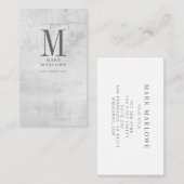 Minimale monogram marmeren textuur visitekaartje (Voorkant / Achterkant)