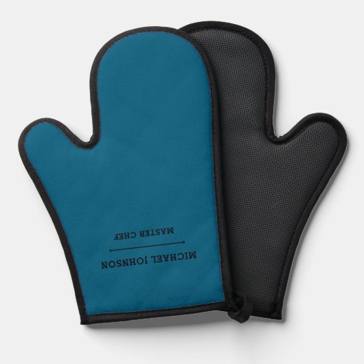 Minimale Monogram Master Chef Blauw-Wit Schort Ovenwant (Voorkant / Achterkant)