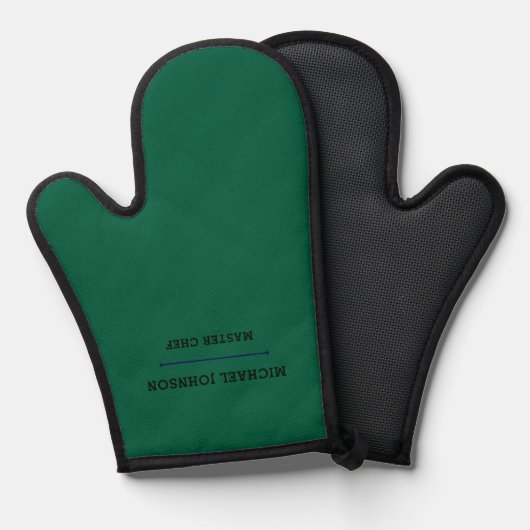 Minimale Monogram Master Chef Groen en Zwart Schor Ovenwant (Voorkant / Achterkant)