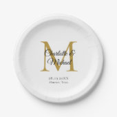 Minimale monogram Matig Papieren Bordje (Voorkant)