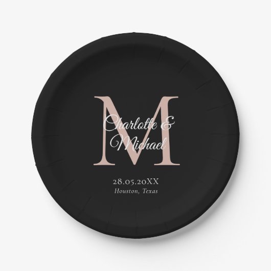 Minimale monogram Matig Papieren Bordje (Voorkant)