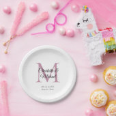 Minimale monogram Matig Papieren Bordje (Feest)