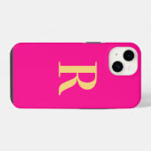 Minimale Monogram Moderne Heet Roze iPhone Hoesje (Achterkant horizontaal)