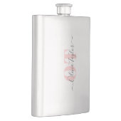 Minimale monogram Moderne Manuscript roze Aangepas Flacon (Rechts)