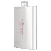 Minimale monogram Moderne Manuscript roze Aangepas Flacon (Links)