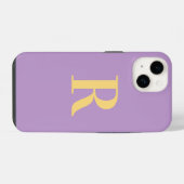 Minimale Monogram Moderne Paarse Lilac iPhone Hoesje (Achterkant horizontaal)