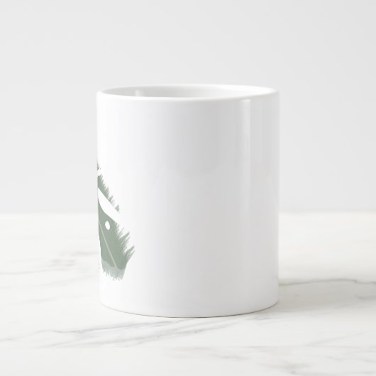 Minimale monogram Monstera Leaf Greenery Grote Koffiekop (Voorkant)