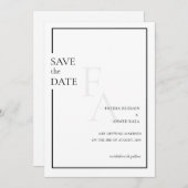 Minimale Monogram Moslim Bruiloft Save De Datum Save The Date (Voorkant / Achterkant)