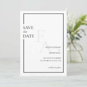 Minimale Monogram Moslim Trouw Save The Date