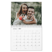 Minimale monogram Mustard Gele Pas getrouwd Foto Kalender (Jan 2027)