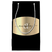 Minimale monogram naam Gold Black Mode Boutique Klein Cadeauzakje (Voorkant)