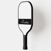Minimale monogram naam wit en zwart pickleball paddle (Links)