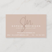 Minimale monogram Natuurlijke Kijk Roze Visitekaartje (Achterkant)