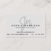 Minimale Monogram Natuurlijke Kijk Visitekaartje (Achterkant)