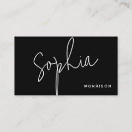 Minimale monogram Natuurlijke Kijk Zwart Visitekaartje