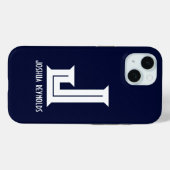 Minimale Monogram Navy Blauwe Case-Mate iPhone Case (Achterkant (horizontaal))