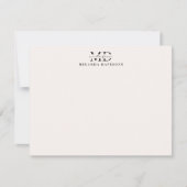 Minimale monogram Note-Kaart Notitiekaartje (Voorkant)