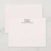 Minimale monogram Note-Kaart Notitiekaartje (Voorkant / Achterkant)