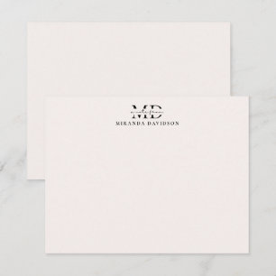 Minimale monogram Note-Kaart Notitiekaartje