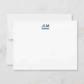 Minimale monogram - oude marineblauw - typografie notitiekaartje (Voorkant)
