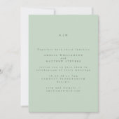 Minimale monogram pasta Mint Pistachio Wedding Kaart (Voorkant)