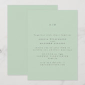 Minimale monogram pasta Mint Pistachio Wedding Kaart (Voorkant / Achterkant)